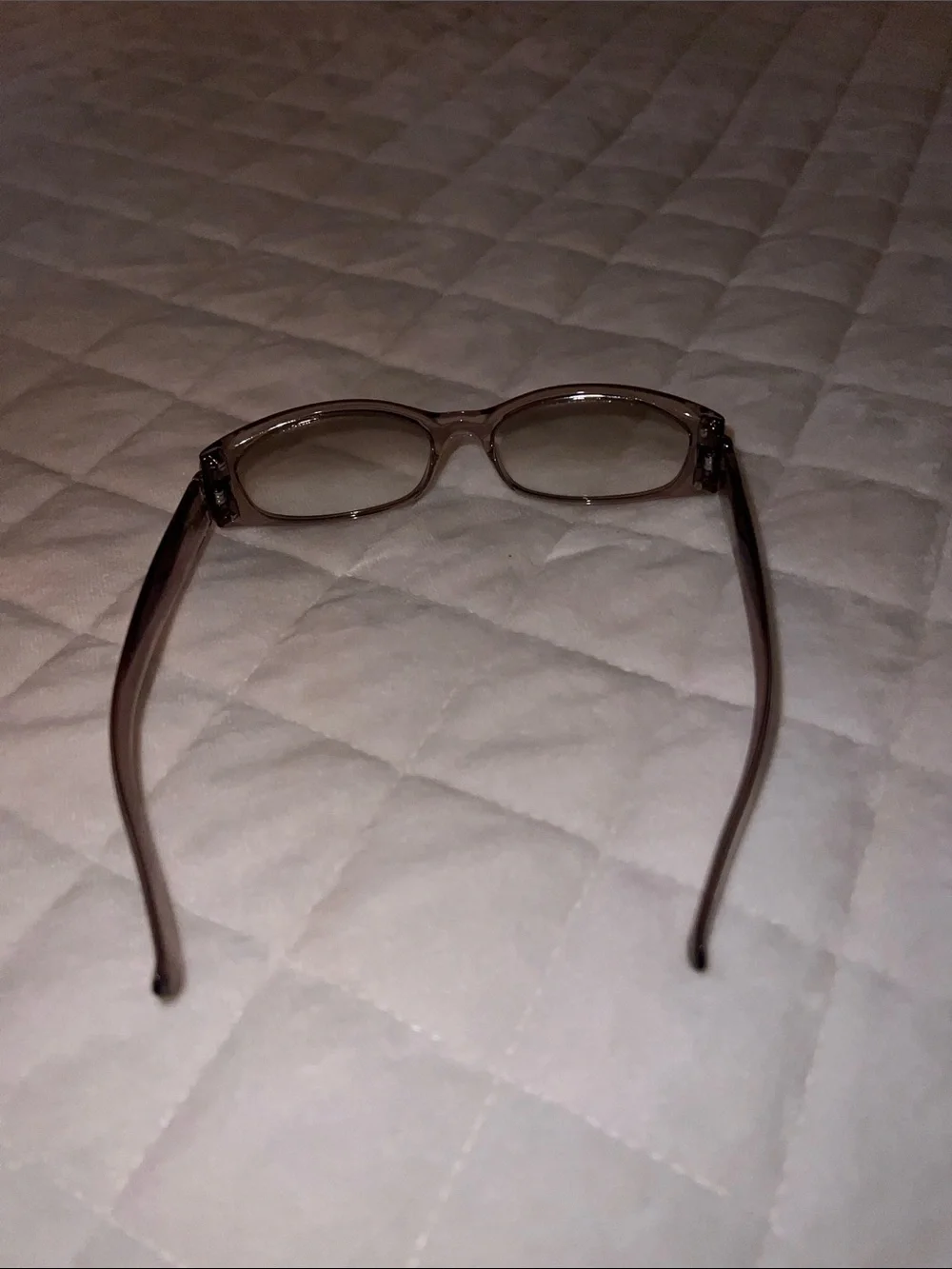 Yves Saint Laurent Brown Translucent Oval Sunglasses with White Case